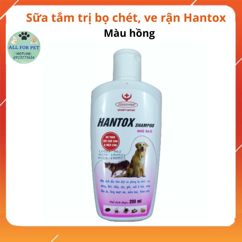 Sữa tắm trị bọ chét cho chó mèo Hantox Shampoo 200ml