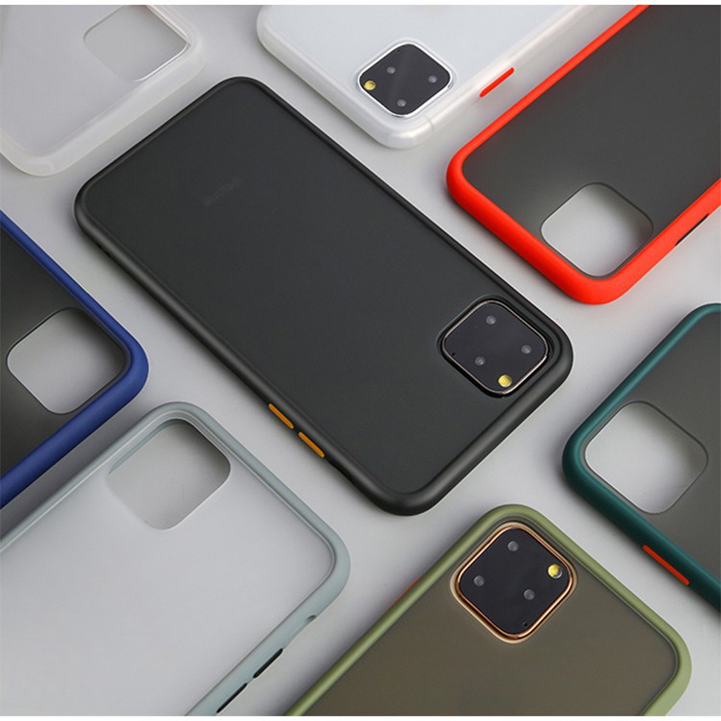 Ốp Lưng Nhám IPhone "Chống Bám bẩn"- Viền mạ Màu '4 Màu' IP 6 tới IP 11 Pro Max_ Loại tốt chống bám bẩn Educase