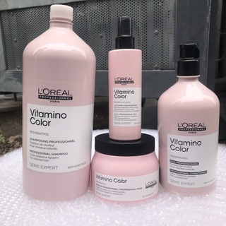 Dầu gội + Dầu xả + Xịt dưỡng + Hấp dầu giữ màu tóc nhuộm LOreal Serie Expert Vitamino Color BỘ LÓN
