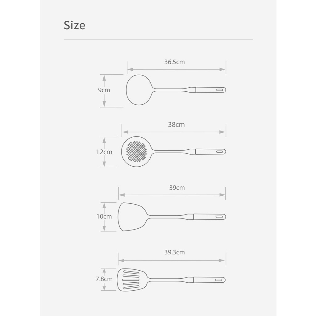 Bộ dụng cụ nấu ăn inox Xiaomi Yiwuyishi ( 4 món )