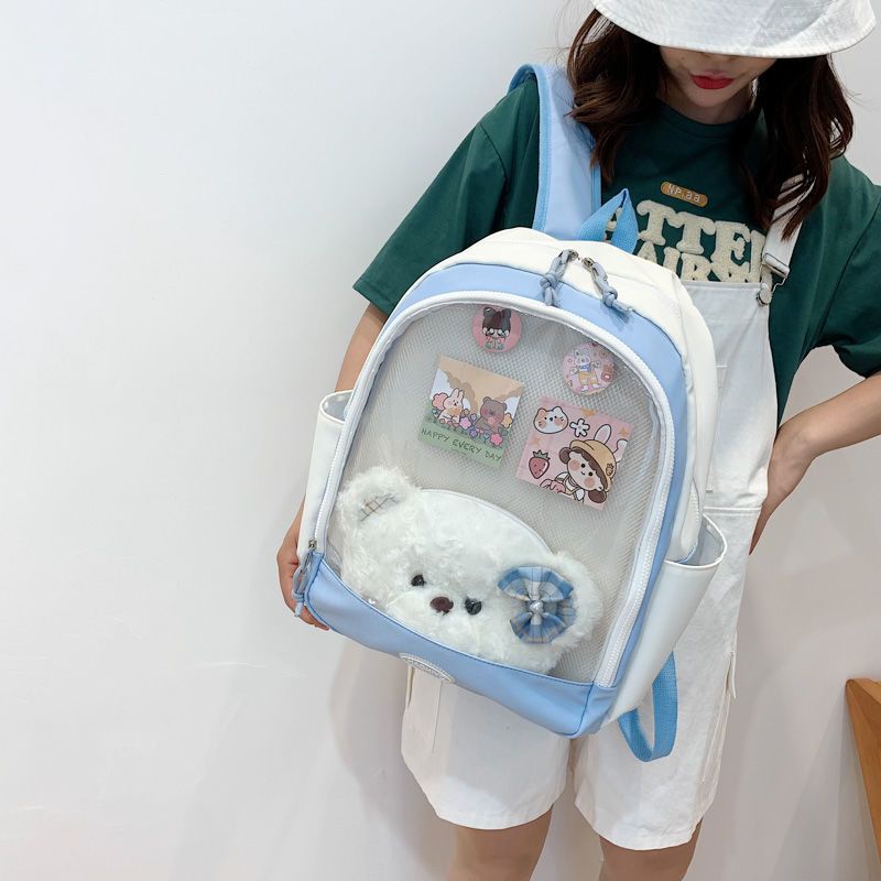 Balo vải chống nước balo đựng doll có sẵn tấm lót itabag ulzzang kích thước lớn đi học phong cách hàn quốc