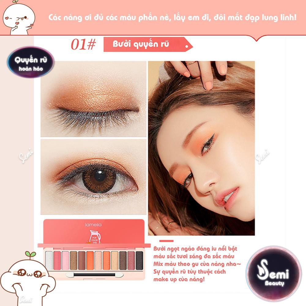 Bảng phấn mắt Lameila 12 màu Play Color Eyes kèm cọ trang điểm