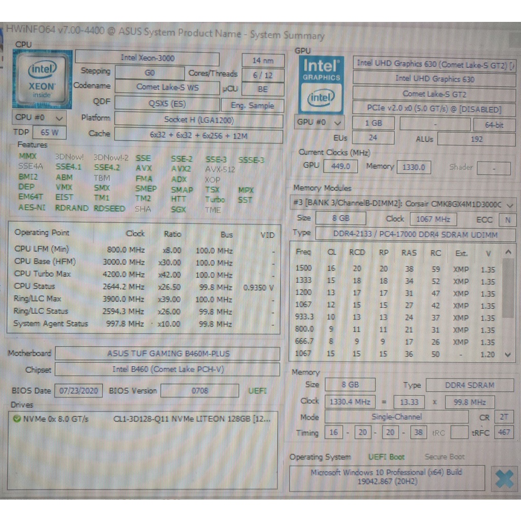 Combo Asus B460m Tuf Gaming + I5 10500 es hơn 10400