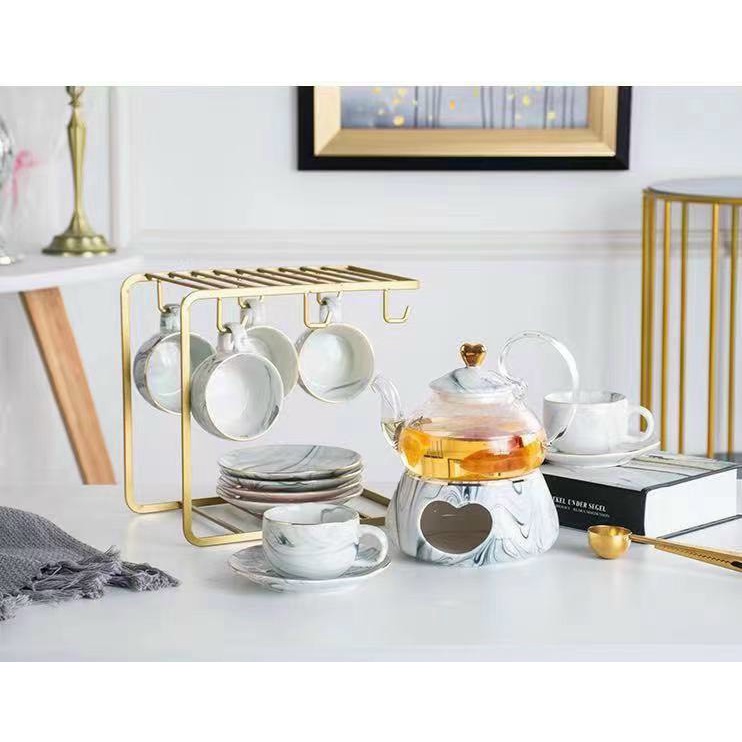 [ CAM KẾT CHẤT LƯỢNG ] [ SẴN ] Bộ ấm trà chiều đế nến hàng cao cấp