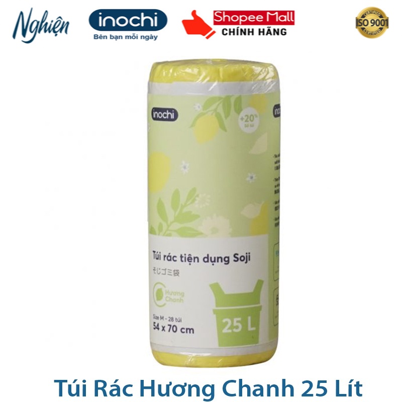 Túi Đựng Rác, Túi Rác Hương Chanh, Hương Lavender Tự Huỷ Có Quai Tiện Dụng, Dạng Cuộn Loại 10L 25L 50L