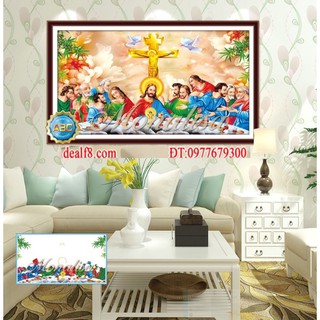 Tranh đính đá chúa Bữa Tiệc Cuối Cùng. Kích thước: 120x70cm