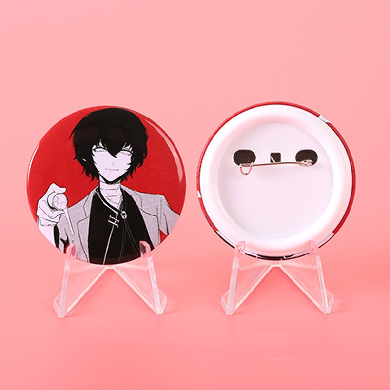 Huy hiệu cài áo in hình Bungou stray dogs Văn hào lưu lạc anime chibi xinh xắn dễ thương m09