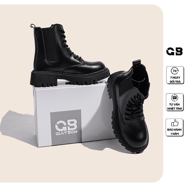 [Mã WABRMH99 giảm 12% đơn 99K]Giày Boot Nữ Cổ Cao Cột Dây Cao 4 cm giayBOM B1634