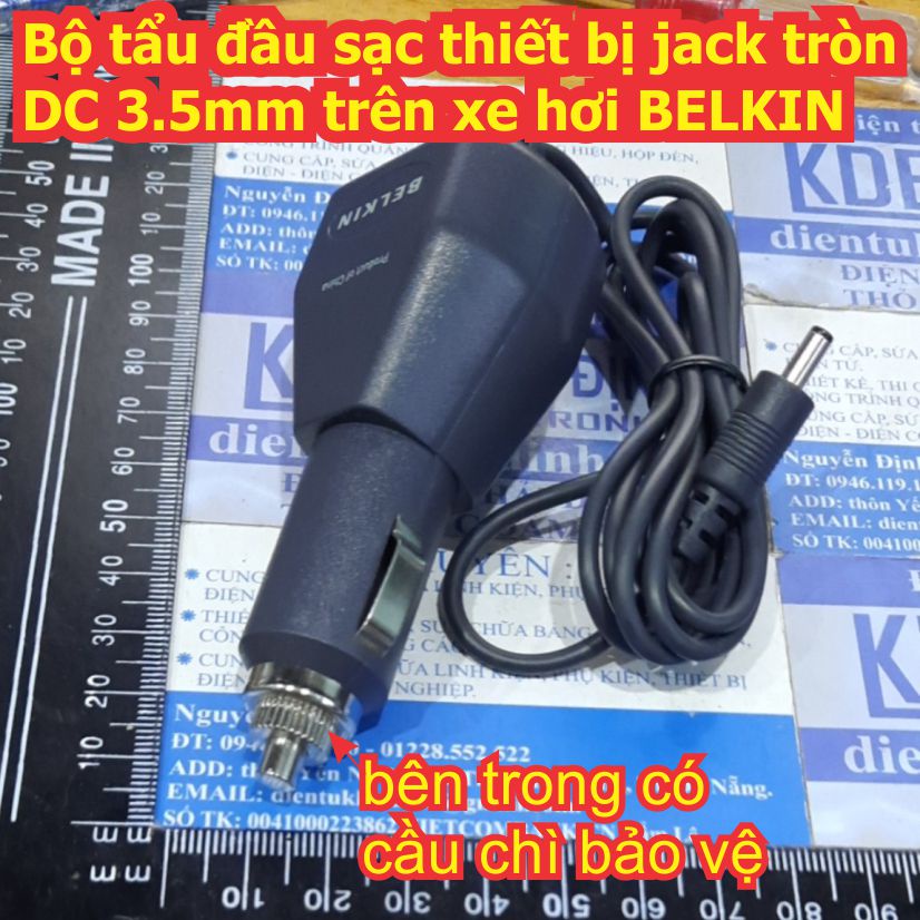 2 cái Bộ tẩu đầu sạc thiết bị jack tròn DC 3.5mm trên xe hơi BELKIN kde8043