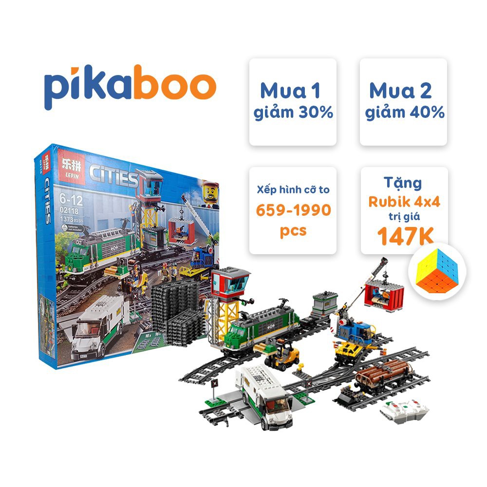 Đồ chơi lắp ráp Pikaboo cao cấp cỡ to tặng rubik 4x4 thiết kế từ nhựa ABS cao cấp an toan cho trẻ em