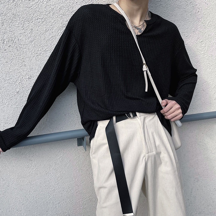 Áo Thun Tay Ngắn Cổ Chữ V Dáng Rộng Thoáng Khí Thời Trang Mùa Hè Cho Nam