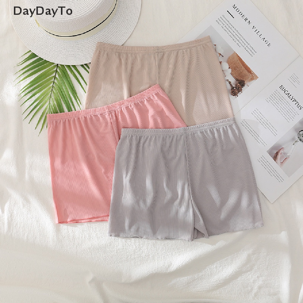 Daydoyto Quần Lót Ngắn Viền Lượn Sóng Mặc Ở Nhà / Tiệc Tùng Ngoài Trời Màu Trắng / Đen / Hồng Kẻ Sọc Gợn Sóng An Toàn Cho Nữ