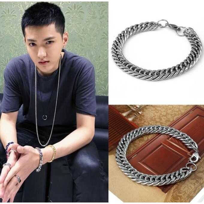 Vòng tay dây xích titan cho nam và nữ (VT14).