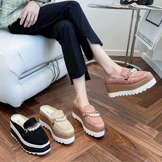 Giầy sục nữ đế bánh mì chất da lộn mềm