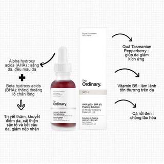 Tẩy tế bào chết AHA 30% + BHA 2% Peeling Solution Ordinary 30ml