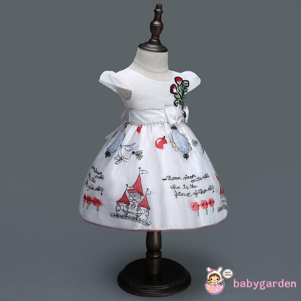 Đầm Bé Gái Thêu Hoa