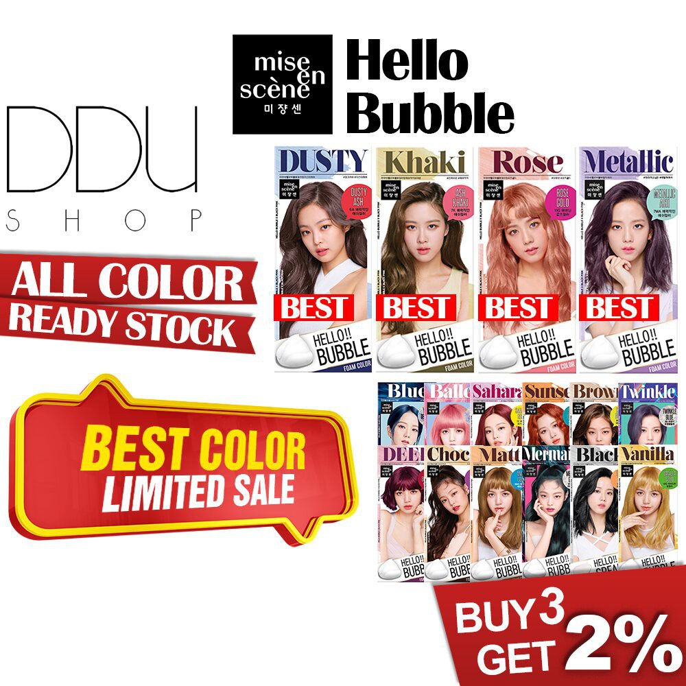 Thuốc nhuộm tóc Mise En Scene / Hello Bubble Foam Color tự nhuộm 16 loại màu | BigBuy360 - bigbuy360.vn