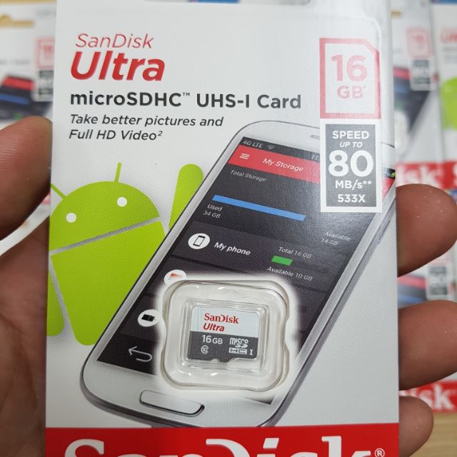 Thẻ nhớ 16Gb Sandisk 80Mb Chính Hãng