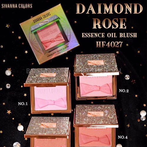 Phấn má Sivanna Colors Diamond Rose Essence Oil Blusher (vỏ đính đá) HF4027