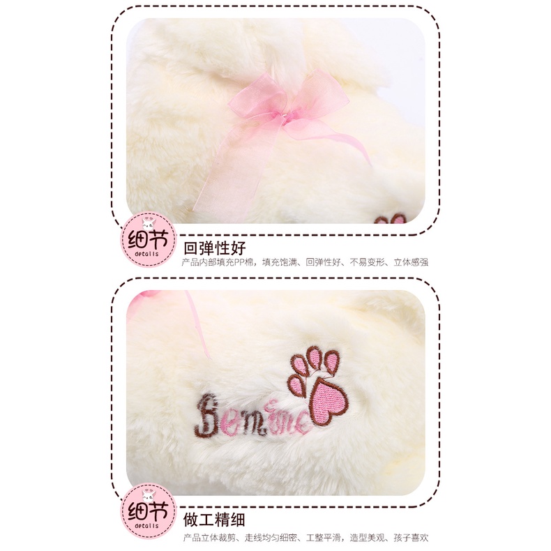 Gấu Bông Hình Thú, Thú Nhồi Bông Cho Bé - Chó Bông Trắng - Hàng Nhập Khẩu Nguyên Con