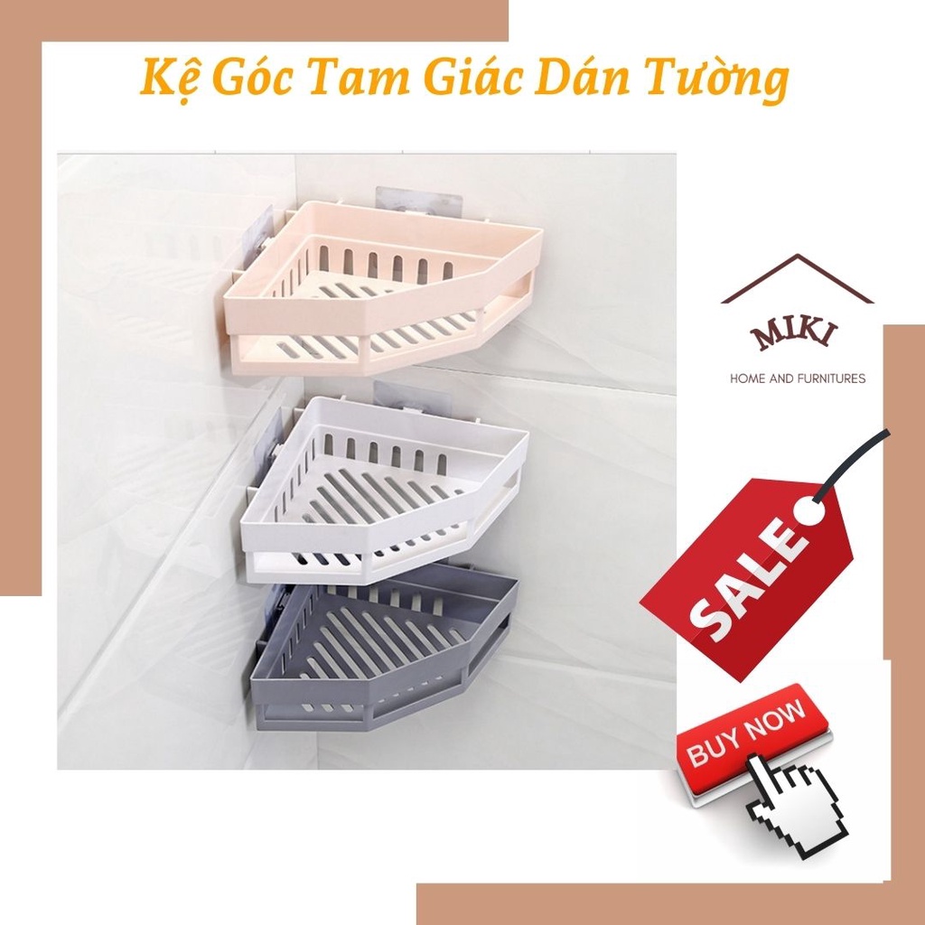 Kệ Góc Tam Giác Nhựa Dán Góc Tường Đa Năng Cho Bếp & Nhà Tắm