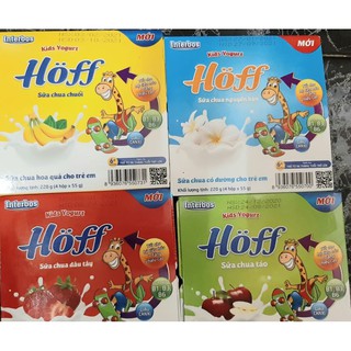 date mới nhất 2024 sữa chua hoff 1thùng 4 vị đầy đủ táo ,chuối, dâu
