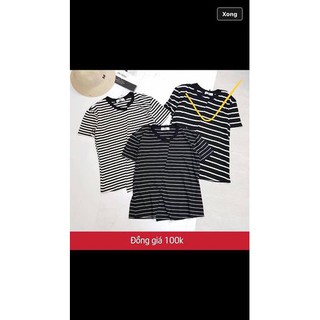 Áo pull kẻ lệch giá sale