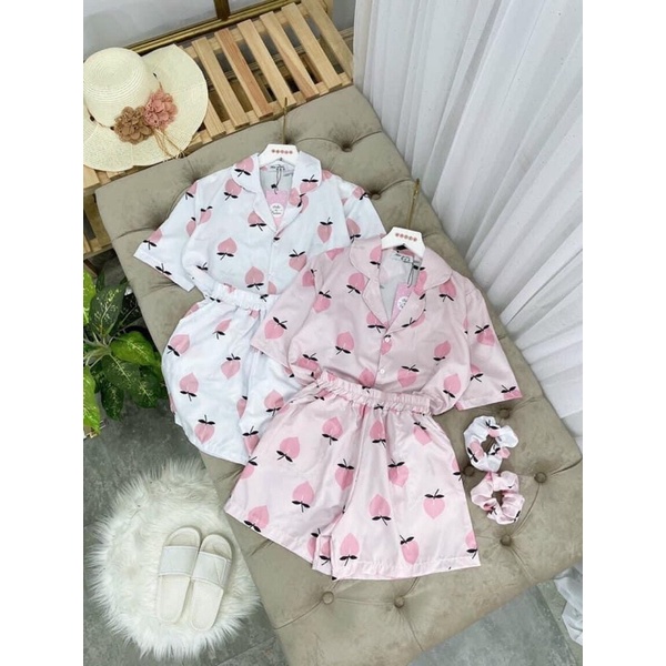 Bộ Pijama Ngắn Tay - Bộ Ngủ Ulzzang Cute Hot Trend 2021(Quần Đùi, Áo cộc) samsam4896