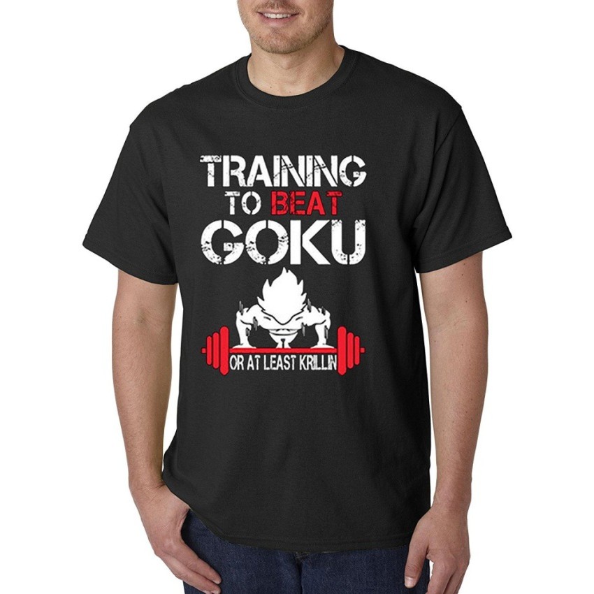 Áo thun thể thao 100% vải Cotton in hoạ tiết ký tự Training To Beat Goku cho nam