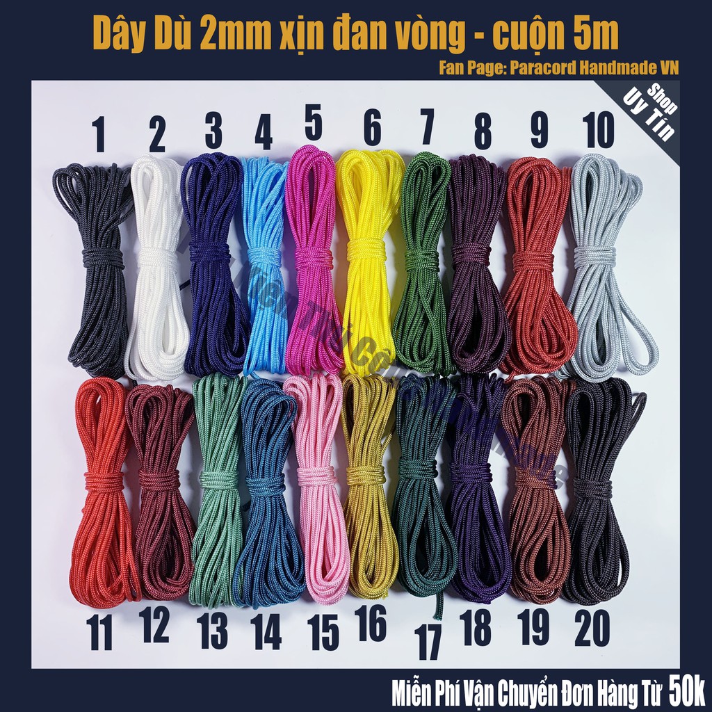 dây dù 2mm đan vòng tay - cuộn 5 mét