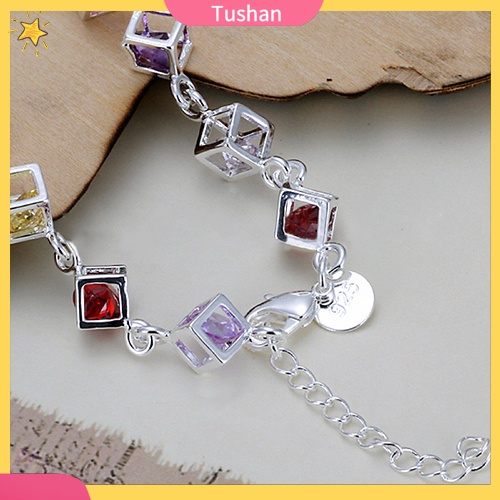 Vòng tay nữ mạ bạc đính đá CZ