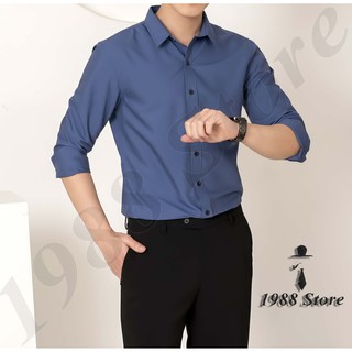 Áo sơ mi nam dài tay SD-06 (Màu xanh đậm)