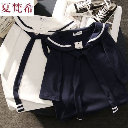 (SẴN) Áo thun cổ thủy thủ
