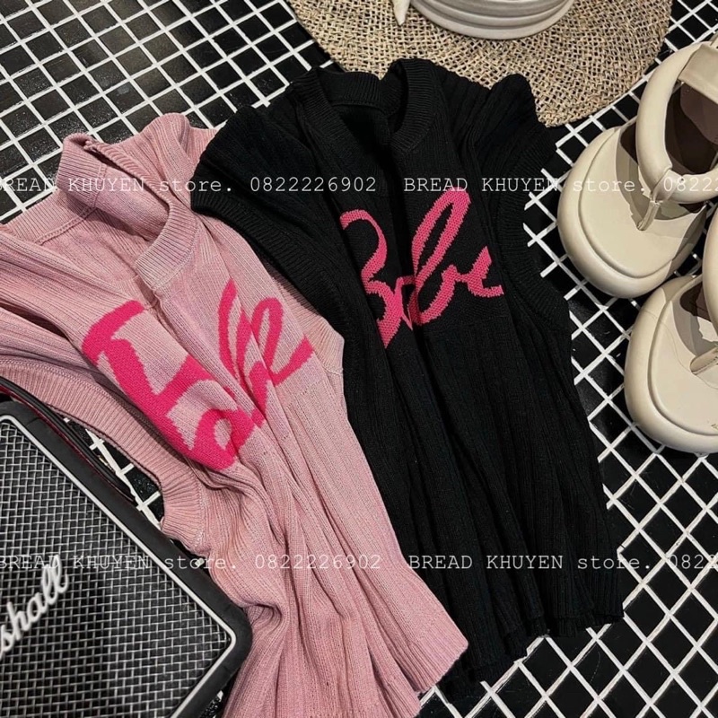 Áo len croptop chữ babie 2 màu cho nữ