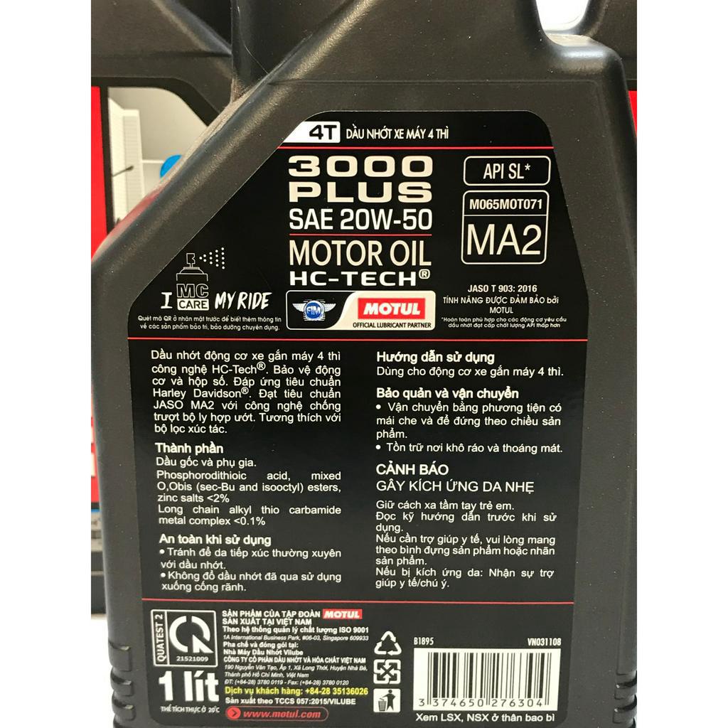 Nhớt Xe Số Motul 3000 Plus 20W50 HC-TECH