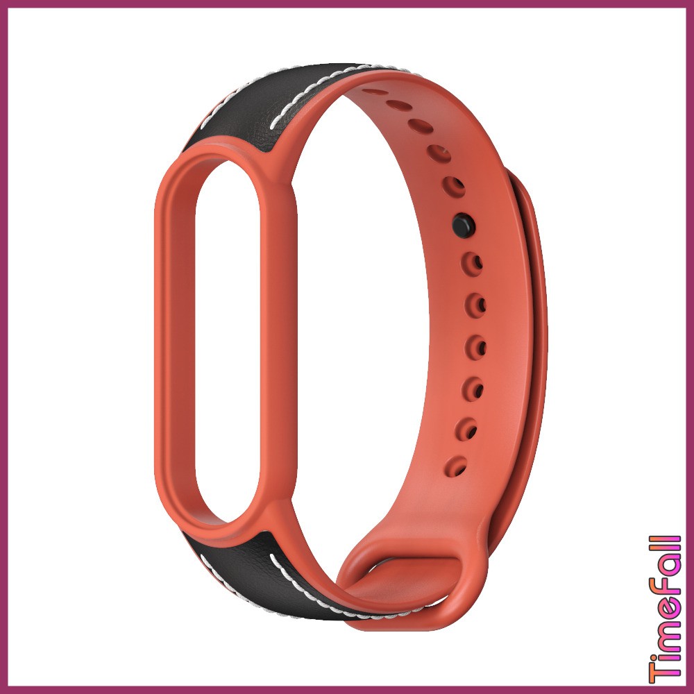 Dây đeo miband 5, miband 6 silicon mặt da bò kiểu mới MIJOBS, dây đeo thay thế mi band 5, mi band 6 MIJOBS