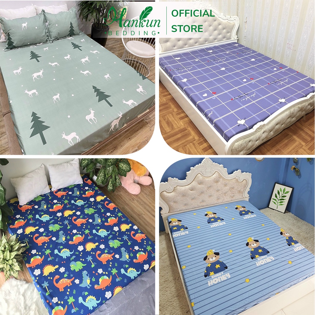 Bộ ga gối cotton chống thấm nano Hankun  cao cấp thoáng mát, không bí