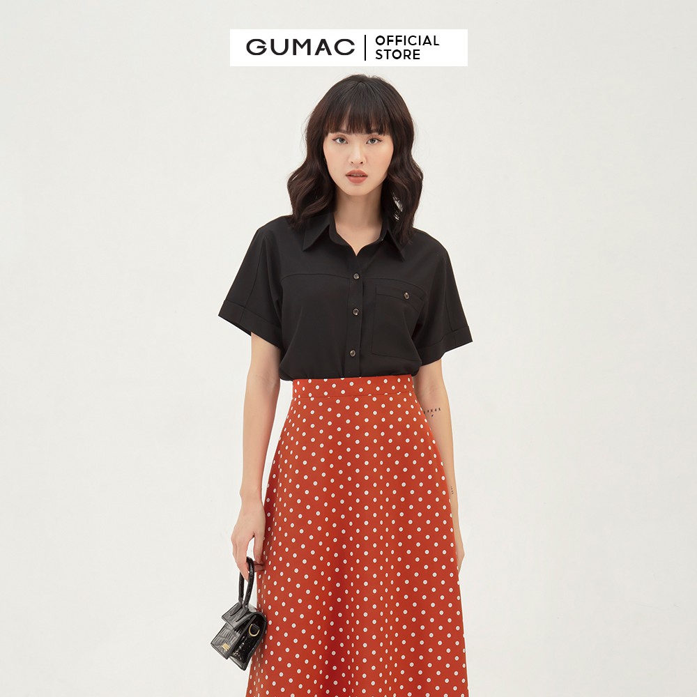 Chân váy nữ dài họa tiết chấm bi GUMAC màu đỏ đủ size, phong cách trẻ trung, thanh lịch VB3127 | BigBuy360 - bigbuy360.vn