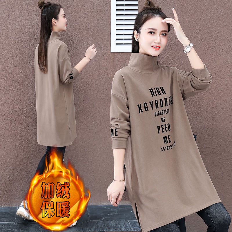 Áo sweater cổ lọ vải nhung dày hai mặt giữ ấm mùa đông hàng mới 2020 dành cho bạn nữ