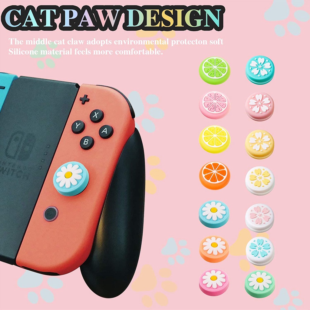 Lammcou Silicone Joystick Caps Cover Cmpatible with Nintendo Switch OLED Model and Switch Lite - 2pcs