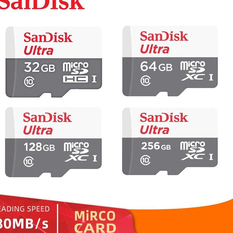 SANDISK Thẻ nhớ Micro SD 32/256GB/Ultra Class10 80Mbps màu trắng