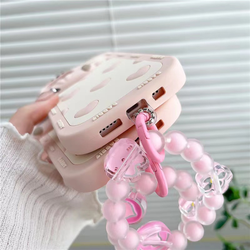 Ốp Điện Thoại Dẻo Họa Tiết Hoạt Hình Chú Thỏ Kèm Vòng Đeo Tay Dễ Thương Chống Rơi Cho Iphone 11 12 13 Pro Max