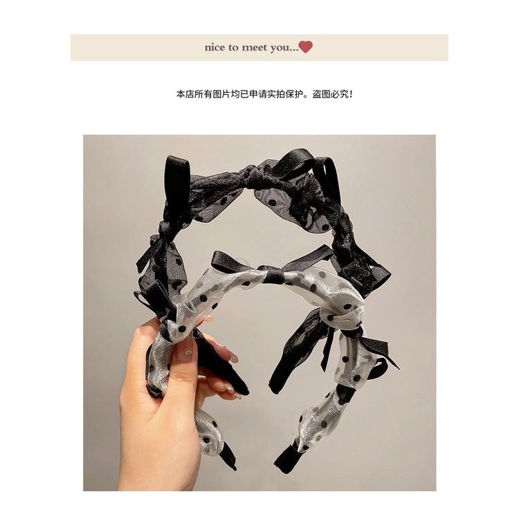 Băng Đô Cài Tóc Phối Lưới Thời Trang Hàn Quốc Cho Nữ