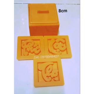 Bộ khuôn xôi vuông 8cm gồm 3 mặt Phúc Lộc Thọ