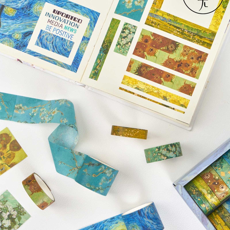 Bộ 10 Cuộn Băng Dính Washi Dùng Trang Trí Sổ Tay DIY