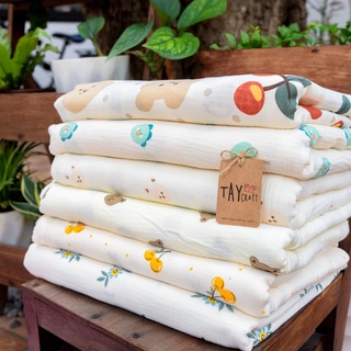 Vải xô muslin 2 lớp họa tiết 50x140cm (VẢI DÙNG ĐỂ CẮT MAY, KHÔNG PHẢI KHĂN THÀNH PHẨM)
