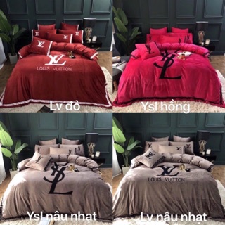 Sét chăn ga nỉ nhung thương hiệu 6 món cao cấp( khách ib chọn Kt giường )