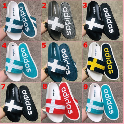 Dép unisex 𝐀𝐃𝐈𝐃𝐀𝐒 ❤️FREESHIP + Hộp❤️ dép quai ngang adidas thể thao nam nữ chữ thập nhiều màu