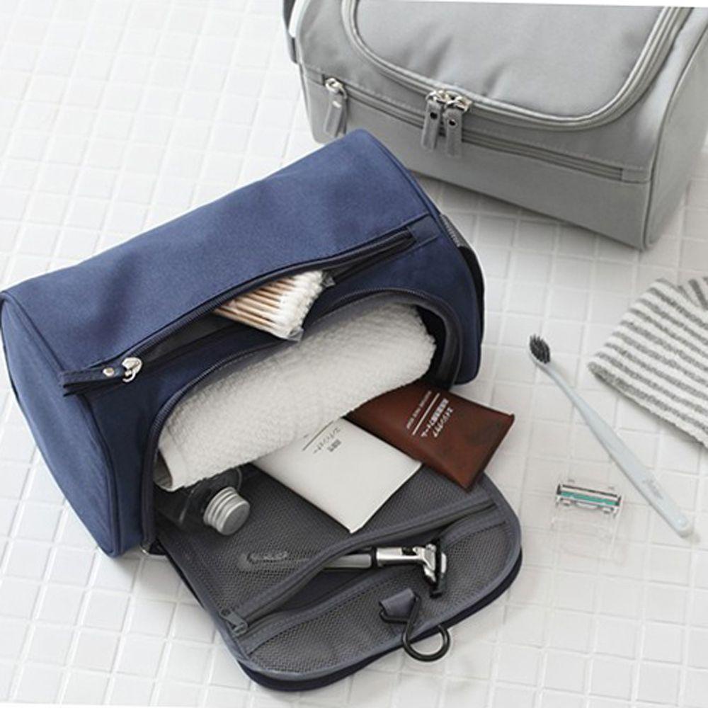 Túi Đựng Mỹ Phẩm BACK2LIFE Bằng Nylon Chống Thấm Nước Có Khóa Kéo Đơn Giản Thời Trang Cổ Điển