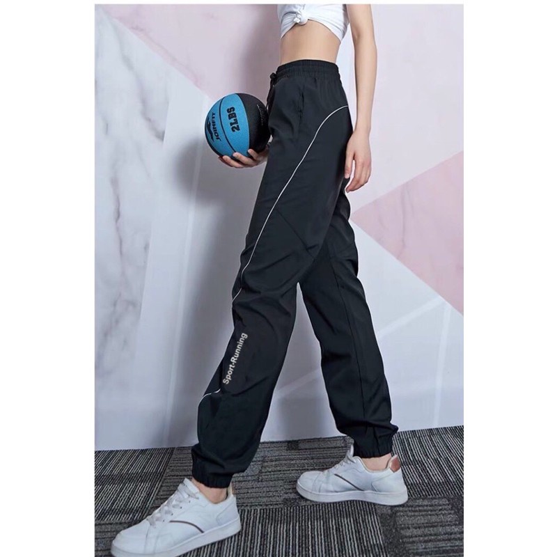 Quần Jogger Thể Thao Sport Running Chất Dù Co Giãn Tập Gym Yoga Chạy Bộ Nữ